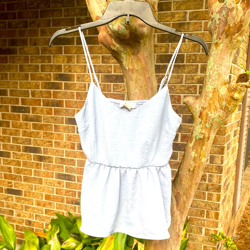 Light Blue Women's Spaghetti Strap Peplum Top♥️🍒